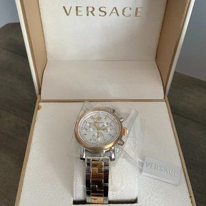 Versace Womens Day Glam Swiss Made Quartz Chronograph Bracelet Watch